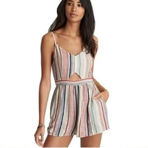 American Eagle Romper Women's Size XS Keyhole Striped Boho Casual Beach Resort